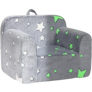 New Open Box Glow in Dark Kids Ultra-Soft Snuggle Foam Filled Chair, Single